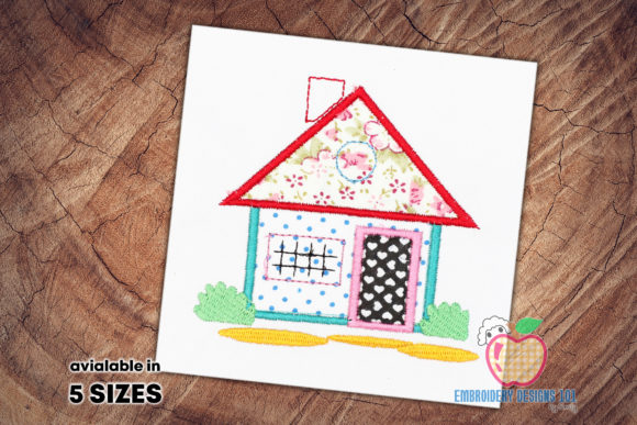 A Cozy House Embroidery Design for Personalized Gifts