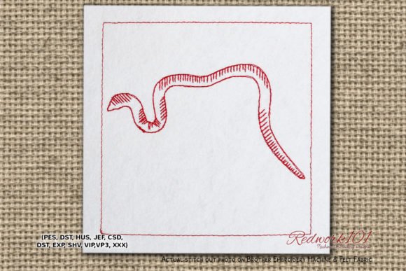 A Seasonal Review of Earthworm Redwork Embroidery