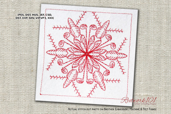 Design Review: Snowflake Redwork Embroidery for Boutique Sweatshirts