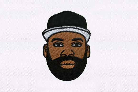 Evaluating Calm Bearded Man Embroidery Design