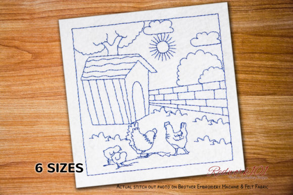 Hen and Chick Redwork: A Craft Fair Design Review