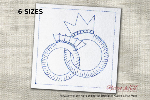 My Review of the Crown Shaped Couple Rings Redwork Design