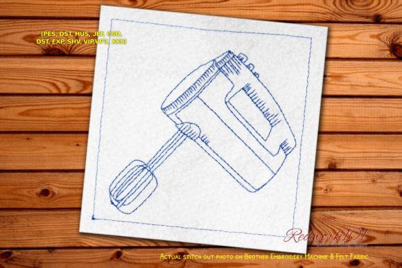 Vintage Kitchen Mixer: A Timeless Redwork Embroidery